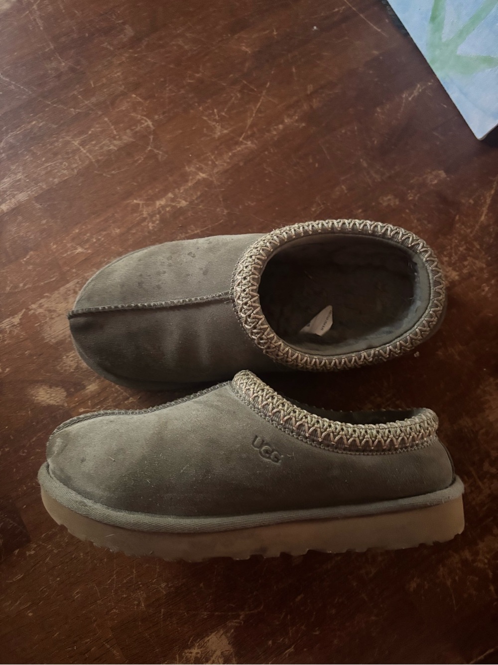 UGG Cozy Slip-On Mules in Olive Green
